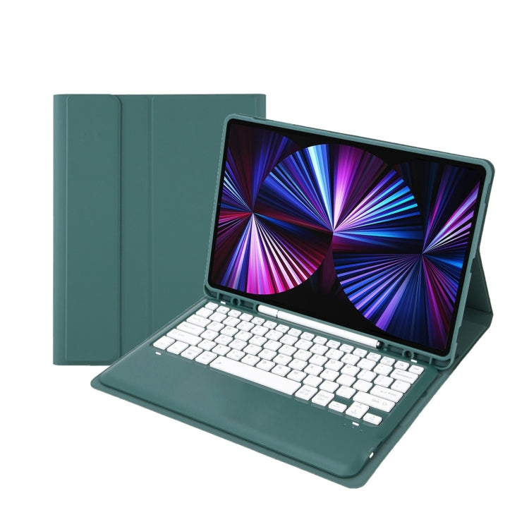 Étui en cuir avec clavier Bluetooth amovible C12B pour iPad Air 13 (2025/2024/Pro 12,9 pouces) (2021/2020/2018)