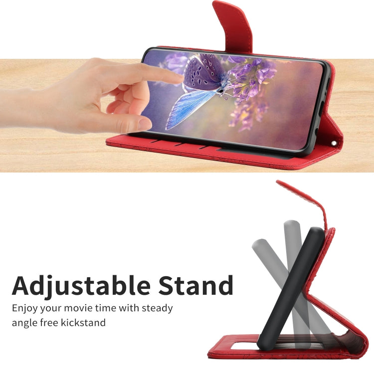 Skin Feel Butterfly Peony Embossed Leather Phone Case