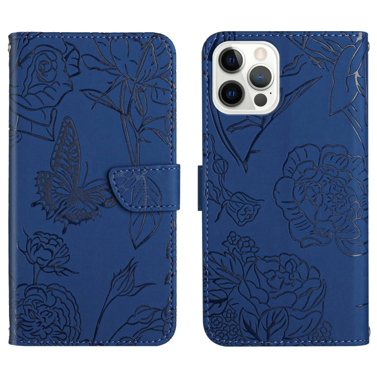 Skin Feel Butterfly Peony Embossed Leather Phone Case