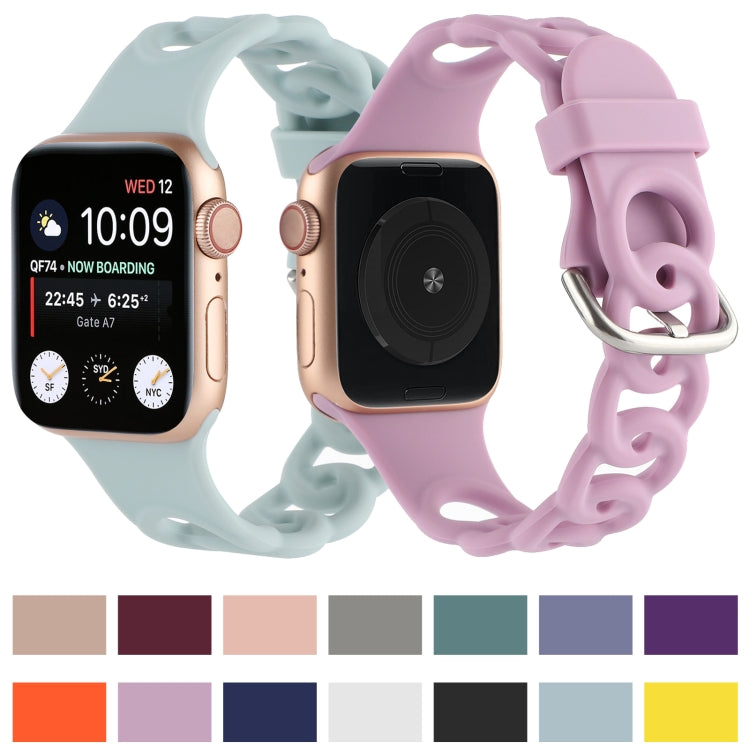 Hollow Silicone Watch Band For Apple Watch Series, 7 45mm / 6&SE&5&4 44mm / 3&2&1 42mm