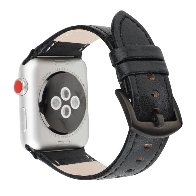 Glitter Genuine Leather Watch Band For Apple Watch Series, 7 41mm / 6&SE&5&4 40mm / 3&2&1 38mm, 7 45mm / 6&SE&5&4 44mm / 3&2&1 42mm