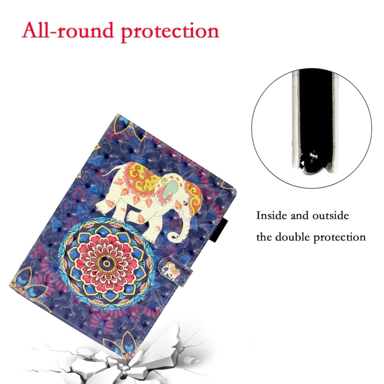 3D Embossing Pattern Leather Tablet Case, For iPad 10.2 2021 A2602