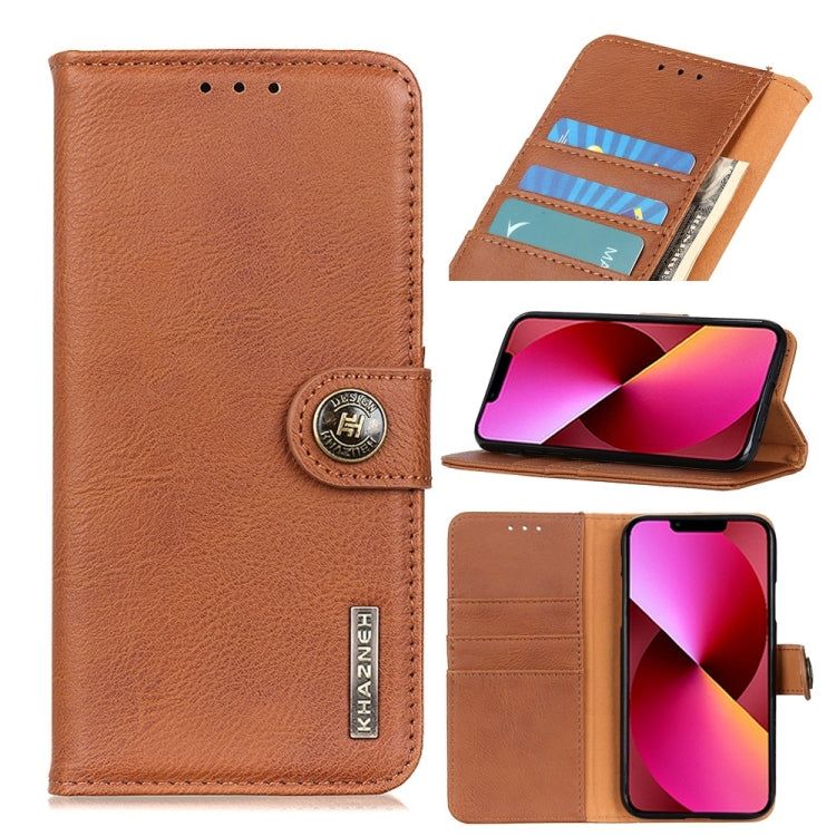 KHAZNEH Cowhide Texture Horizontal Flip Leather Phone Case