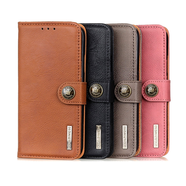 KHAZNEH Cowhide Texture Horizontal Flip Leather Phone Case