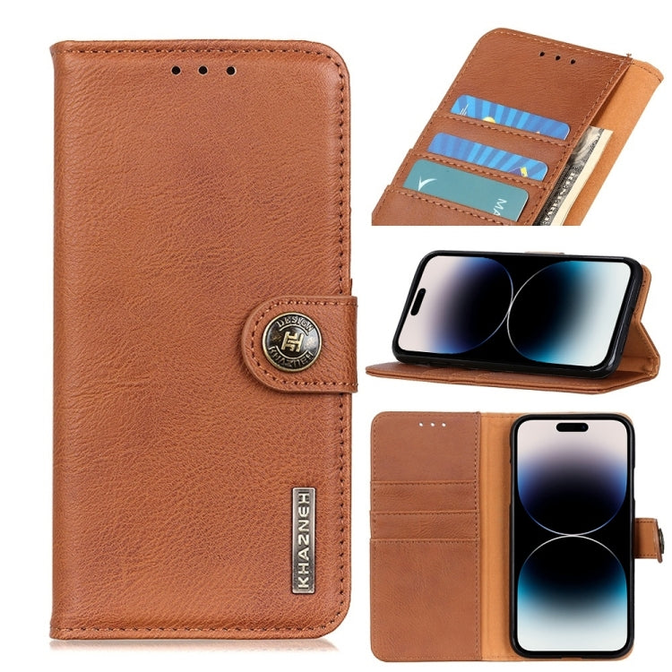 KHAZNEH Cowhide Texture Horizontal Flip Leather Phone Case