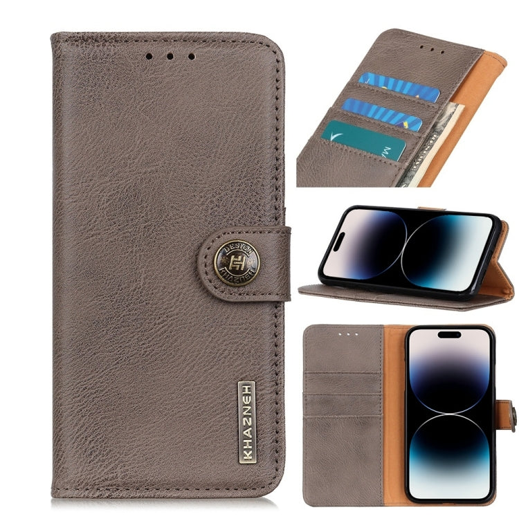 KHAZNEH Cowhide Texture Horizontal Flip Leather Phone Case