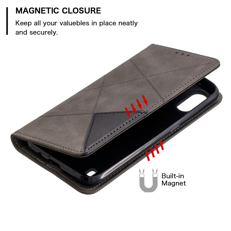 Rhombus Texture Horizontal Flip Magnetic Leather Case with Holder & Card Slots & Wallet, For Galaxy A01, For Galaxy A21