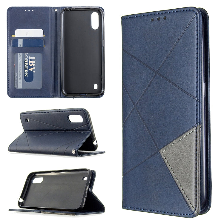 Rhombus Texture Horizontal Flip Magnetic Leather Case with Holder & Card Slots & Wallet, For Galaxy A01, For Galaxy A21