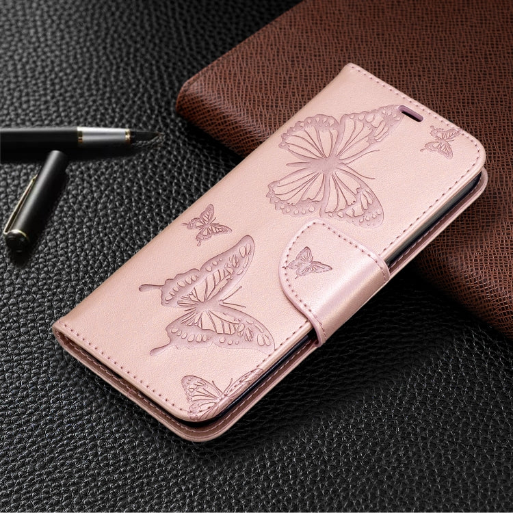 Two Butterflies Embossing Pattern Horizontal Flip Leather Case with Holder & Card Slot & Wallet & Lanyard, For Galaxy A01, For Galaxy A21