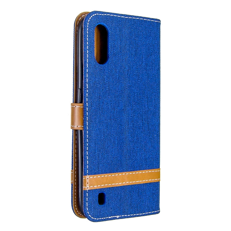 Color Matching Denim Texture Horizontal Flip Leather Case with Holder & Card Slots & Wallet & Lanyard, For Galaxy A01, For Galaxy A21