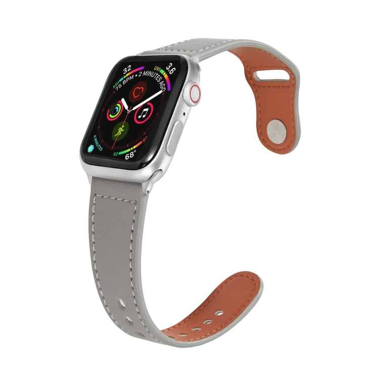 Nail Silver Buckle Leather Watch Band For Apple Watch Series, For Apple Watch Ultra 49mm&Watch Ultra 2 49mm / Series 9&8&7 45mm / SE 3&SE 2&6&SE&5&4 44mm, For Apple Watch Series 9&8&7 41mm / SE 3&SE 2&6&SE&5&4 40mm / 3&2&1 38mm�������������������������...
