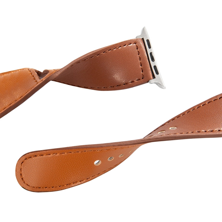 Nail Silver Buckle Leather Watch Band For Apple Watch Series, For Apple Watch Ultra 49mm&Watch Ultra 2 49mm / Series 9&8&7 45mm / SE 3&SE 2&6&SE&5&4 44mm, For Apple Watch Series 9&8&7 41mm / SE 3&SE 2&6&SE&5&4 40mm / 3&2&1 38mm�������������������������...