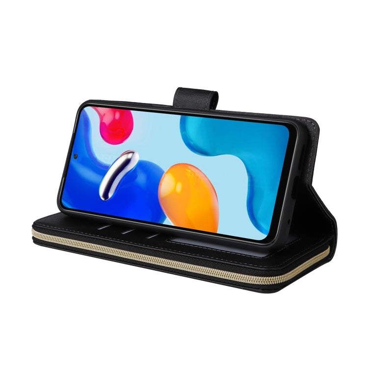 9 Card Slots Zipper Wallet Bag Leather Phone Case, For Xiaomi Redmi Note 11S, For Samsung Galaxy A23