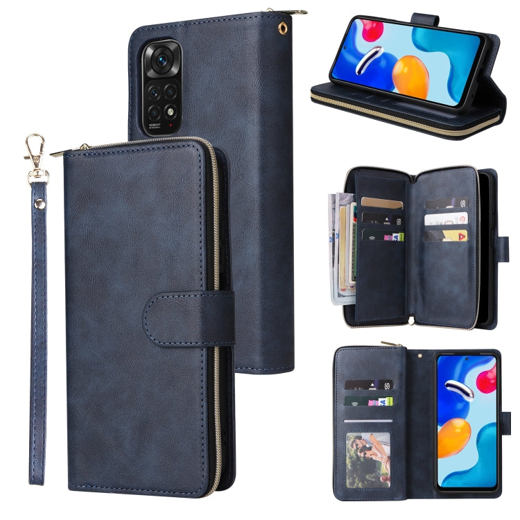 9 Card Slots Zipper Wallet Bag Leather Phone Case, For Xiaomi Redmi Note 11S, For Samsung Galaxy A23