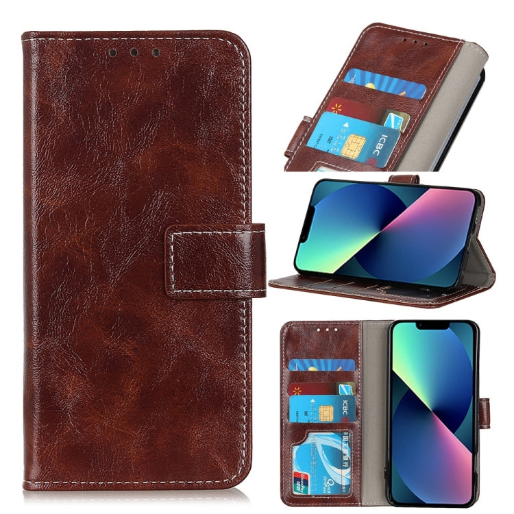 Retro Crazy Horse Texture Horizontal Flip Leather Phone Case,Small Quantity Recommended Before iPhone 14 Launching