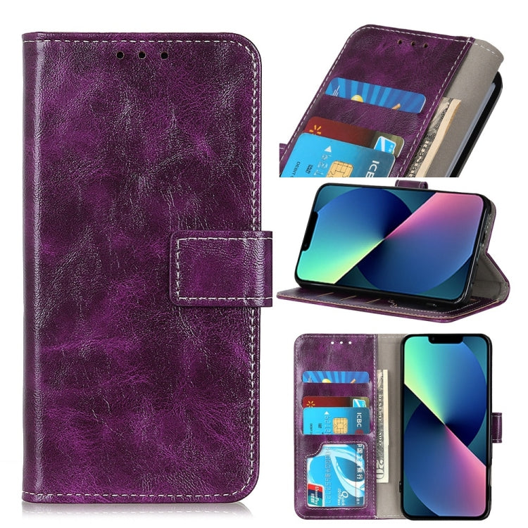 Retro Crazy Horse Texture Horizontal Flip Leather Phone Case,Small Quantity Recommended Before iPhone 14 Launching