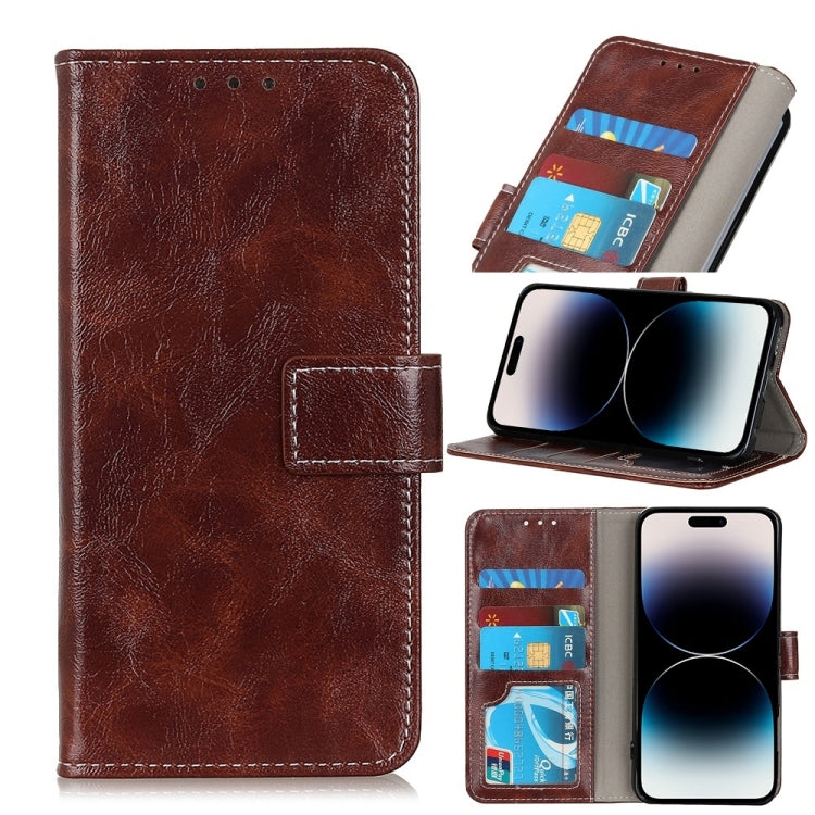 Retro Crazy Horse Texture Horizontal Flip Leather Phone Case,Small Quantity Recommended Before iPhone 14 Launching