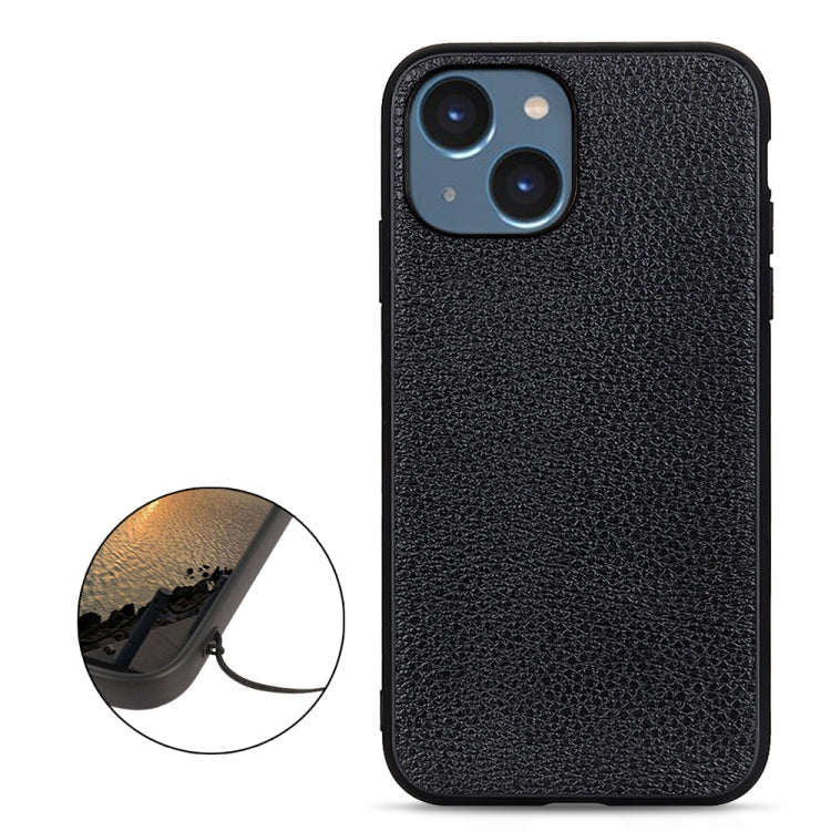 Litchi Texture Genuine Leather Phone Case, For iPhone 14, For iPhone 14 Plus, For iPhone 14 Pro, For iPhone 14 Pro Max