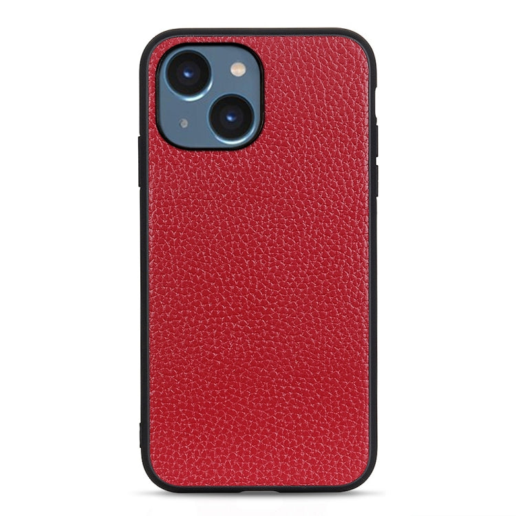 Litchi Texture Genuine Leather Phone Case, For iPhone 14, For iPhone 14 Plus, For iPhone 14 Pro, For iPhone 14 Pro Max