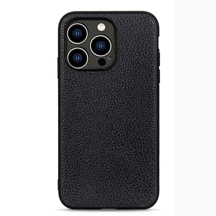 Litchi Texture Genuine Leather Phone Case, For iPhone 14, For iPhone 14 Plus, For iPhone 14 Pro, For iPhone 14 Pro Max
