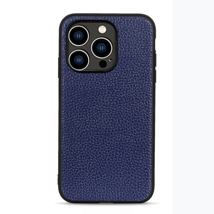 Litchi Texture Genuine Leather Phone Case, For iPhone 14, For iPhone 14 Plus, For iPhone 14 Pro, For iPhone 14 Pro Max