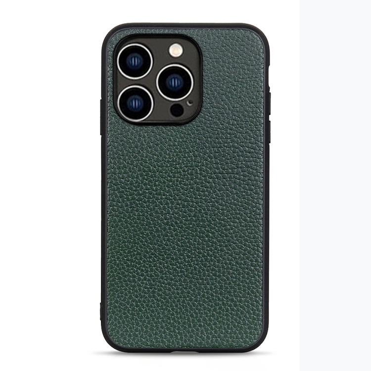 Litchi Texture Genuine Leather Phone Case, For iPhone 14, For iPhone 14 Plus, For iPhone 14 Pro, For iPhone 14 Pro Max