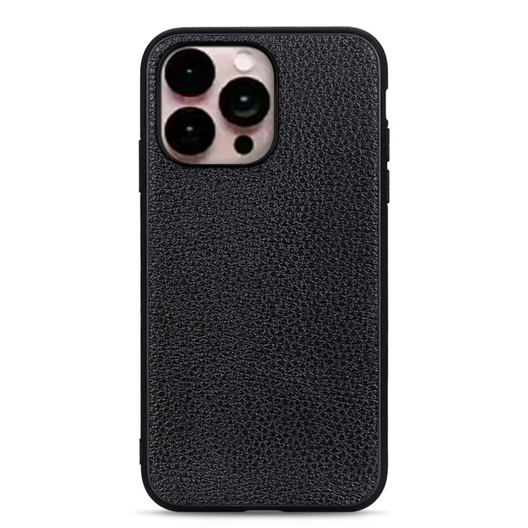 Litchi Texture Genuine Leather Phone Case, For iPhone 14, For iPhone 14 Plus, For iPhone 14 Pro, For iPhone 14 Pro Max