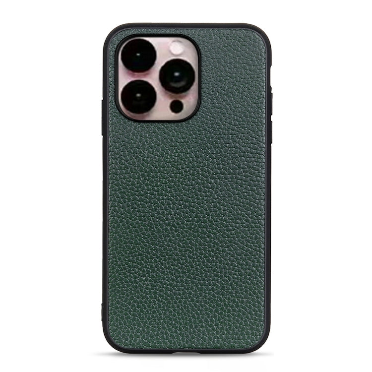 Litchi Texture Genuine Leather Phone Case, For iPhone 14, For iPhone 14 Plus, For iPhone 14 Pro, For iPhone 14 Pro Max