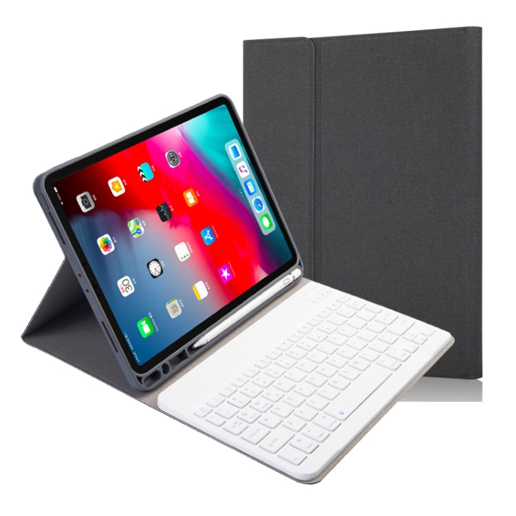 Étui en cuir à rabat horizontal avec clavier Bluetooth magnétique amovible et texture tissu pour iPad Pro 11 2020/2018, avec support et emplacement pour stylet, rétroéclairage RK11, RK11D