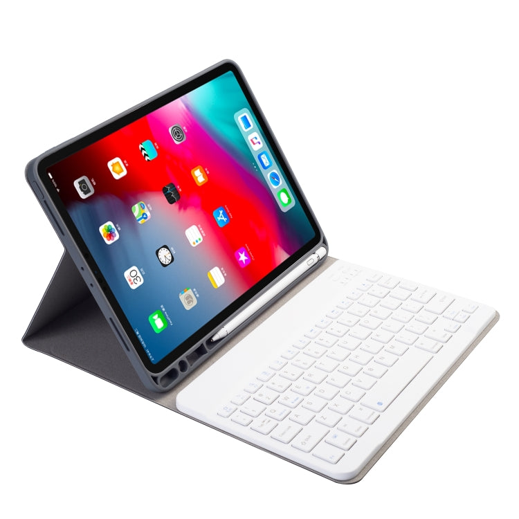Étui en cuir à rabat horizontal avec clavier Bluetooth magnétique amovible et texture tissu pour iPad Pro 11 2020/2018, avec support et emplacement pour stylet, rétroéclairage RK11, RK11D