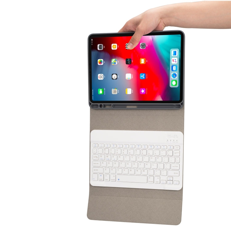 Étui en cuir à rabat horizontal avec clavier Bluetooth magnétique amovible et texture tissu pour iPad Pro 11 2020/2018, avec support et emplacement pour stylet, rétroéclairage RK11, RK11D