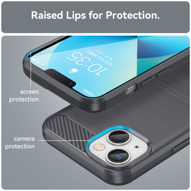 Brushed Texture Carbon Fiber TPU Phone Case, For iPhone 14 Plus, For iPhone 14, For iPhone 14 Pro, For iPhone 14 Pro Max
