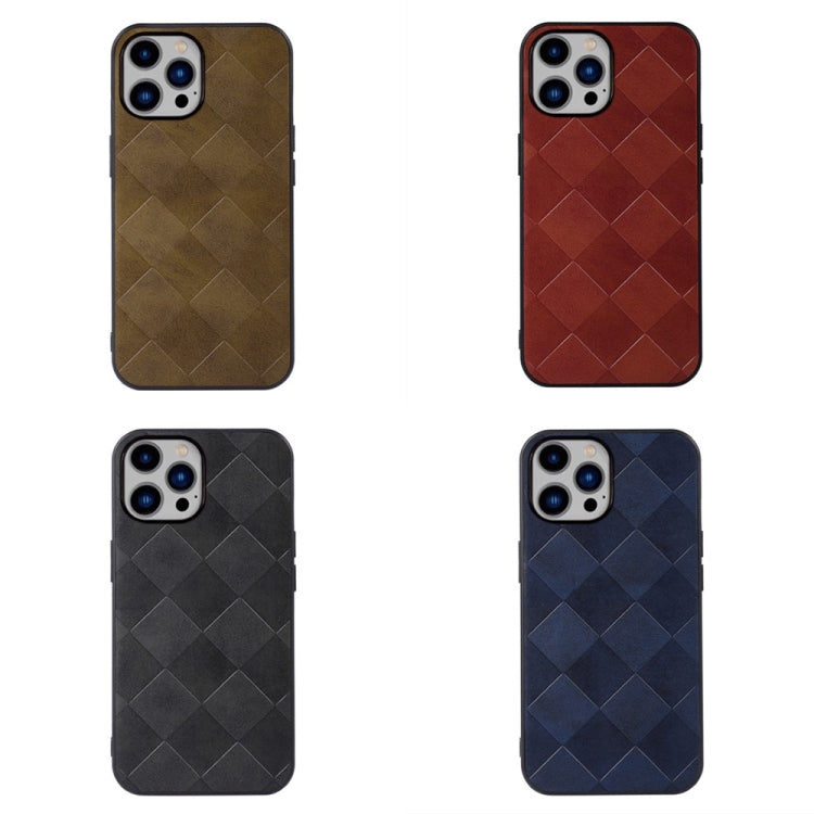 Weave Plaid PU Phone Case, For iPhone 14 Plus, For iPhone 14 Pro Max, For iPhone 14 Pro, For iPhone 14