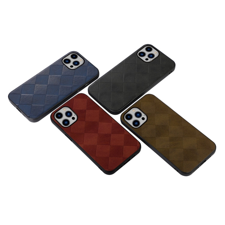 Weave Plaid PU Phone Case, For iPhone 14 Plus, For iPhone 14 Pro Max, For iPhone 14 Pro, For iPhone 14