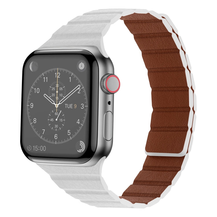 Strong Magnetic Leather Watch Band For Apple Watch Series, 7 41mm / 6&SE&5&4 40mm / 3&2&1 38mm, 7 45mm / 6&SE&5&4 44mm / 3&2&1 42mm