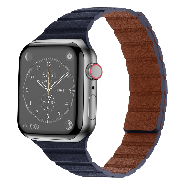 Strong Magnetic Leather Watch Band For Apple Watch Series, 7 41mm / 6&SE&5&4 40mm / 3&2&1 38mm, 7 45mm / 6&SE&5&4 44mm / 3&2&1 42mm