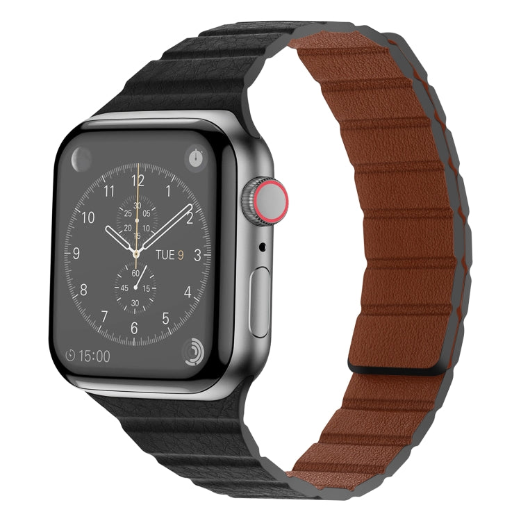 Strong Magnetic Leather Watch Band For Apple Watch Series, 7 41mm / 6&SE&5&4 40mm / 3&2&1 38mm, 7 45mm / 6&SE&5&4 44mm / 3&2&1 42mm
