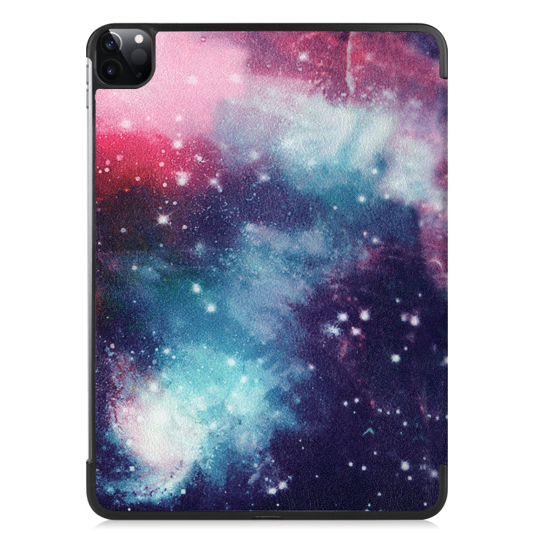 Étui en cuir TPU peint Custer pour tablette intelligente avec fonction veille, support à trois volets et emplacement pour stylet, pour iPad Pro 11 pouces 2020