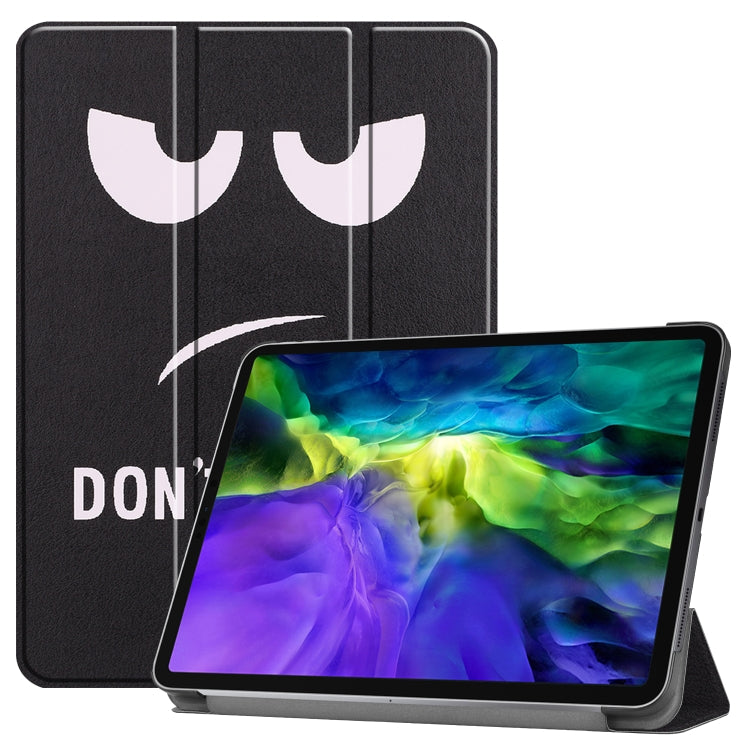 Étui en cuir TPU peint Custer pour tablette intelligente avec fonction veille, support à trois volets et emplacement pour stylet, pour iPad Pro 11 pouces 2020