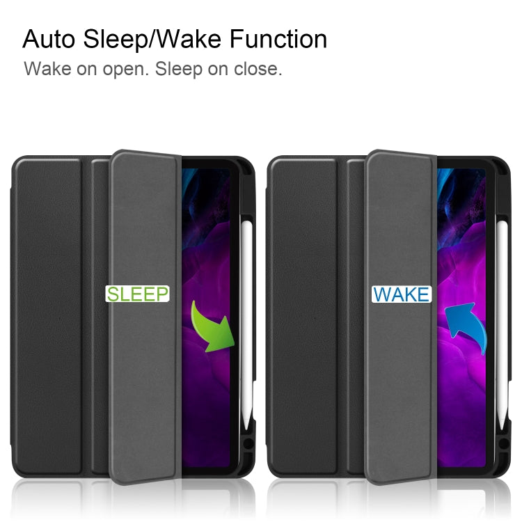 Custer Texture 3-Fold Smart TPU Leather Tablet Case, For iPad Pro 12.9 2022/2021/2020