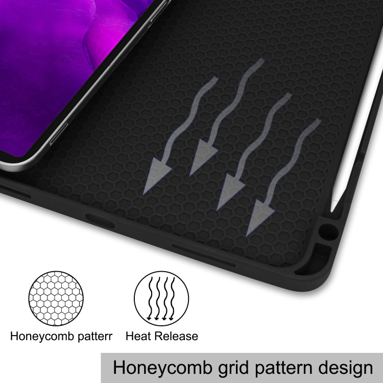 Custer Texture 3-Fold Smart TPU Leather Tablet Case, For iPad Pro 12.9 2022/2021/2020