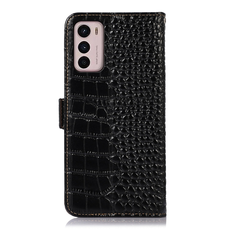 Crocodile Top Layer Cowhide Leather Phone Case, For Motorola Moto G42, For Xiaomi Redmi Note 11T Pro