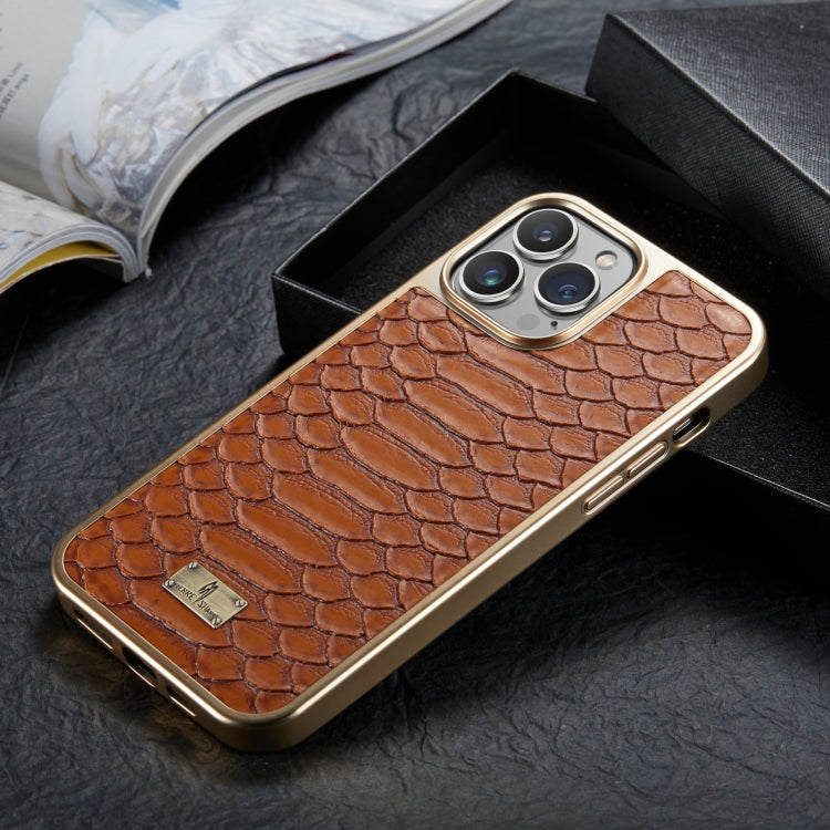 Python Texture Electroplating PU Phone Case, For iPhone 11 Pro Max