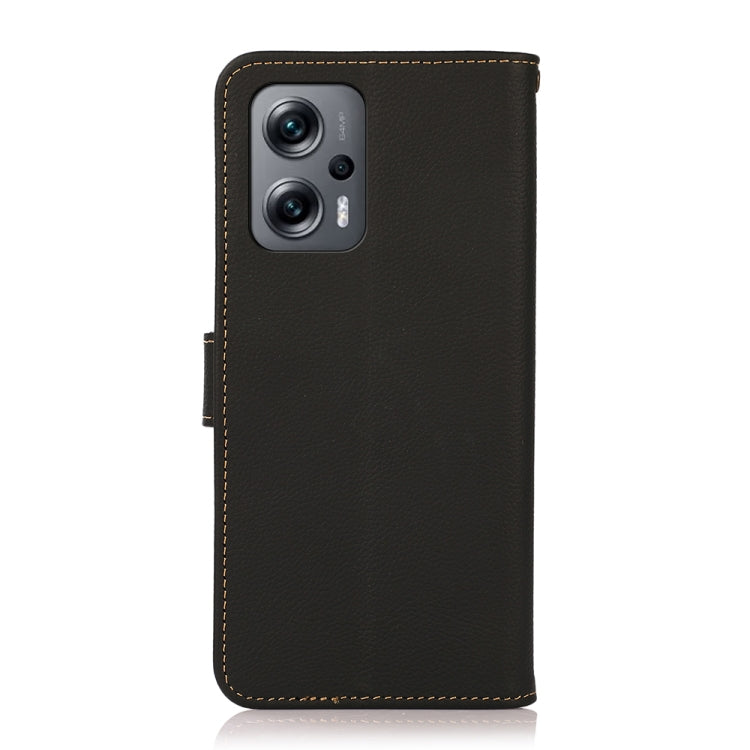 KHAZNEH Custer Genuine Leather RFID Phone Case, For Xiaomi Redmi Note 11T Pro