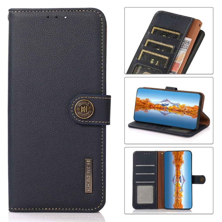 KHAZNEH Custer Genuine Leather RFID Phone Case, For Xiaomi Redmi Note 11T Pro