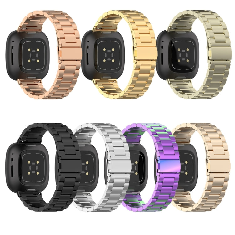 For Fitbit Versa 4/Sense 2/Versa 3/Sense 3 Beads Stainless Steel Watch Band