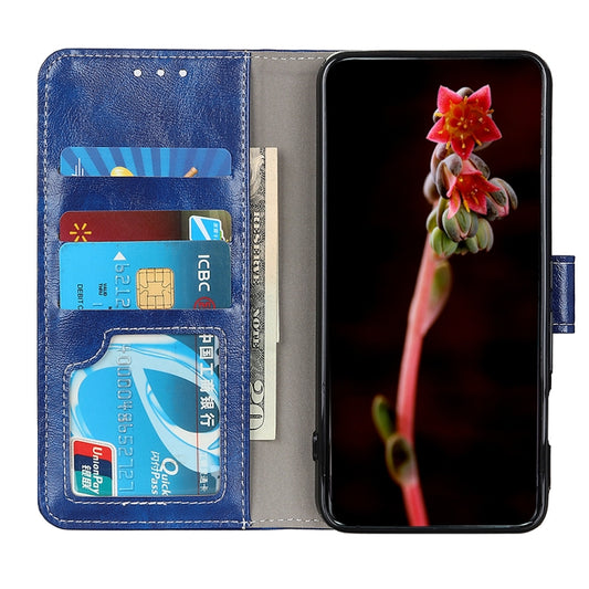 Protective leather case with stand holder in use displaying Galaxy smartphone