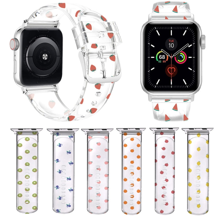 Square Buckle Transparent Watch Band For Apple Watch Series, 7 41mm / 6&SE&5&4 40mm / 3&2&1 38mm, 7 45mm / 6&SE&5&4 44mm / 3&2&1 42mm