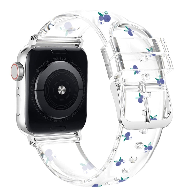 Square Buckle Transparent Watch Band For Apple Watch Series, 7 41mm / 6&SE&5&4 40mm / 3&2&1 38mm, 7 45mm / 6&SE&5&4 44mm / 3&2&1 42mm