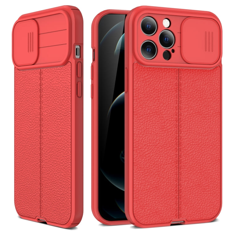 Litchi Texture Sliding Camshield TPU Protective Phone Case